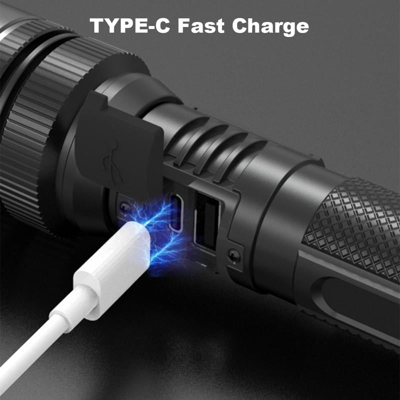 ๐ฆ Summer Essential! ๐ฅ 2-in-1 Power Bank Flashlight โ Super Bright, Zoomable & USB Rechargeable for Camping & Emergencies