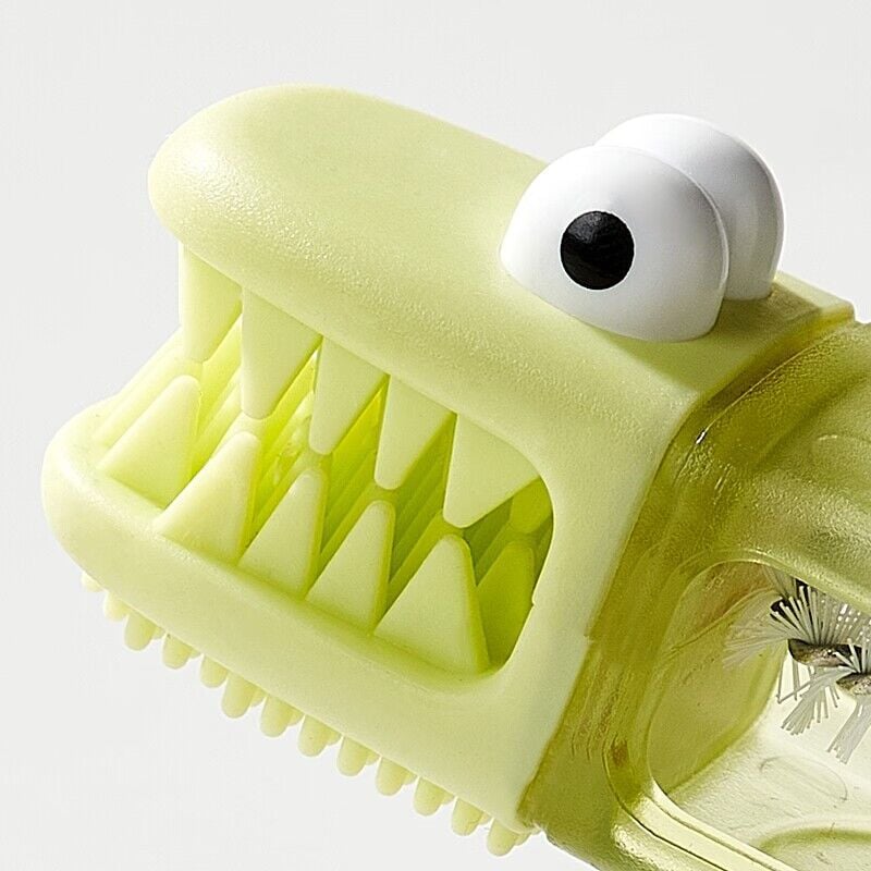 โจ3-in-1 Crocodile Brush ๐  Deep Cleaning for Narrow Cup Lids & Tableware Gaps ๐งผ
