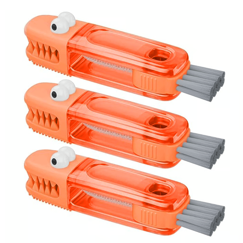 โจ3-in-1 Crocodile Brush ๐  Deep Cleaning for Narrow Cup Lids & Tableware Gaps ๐งผ