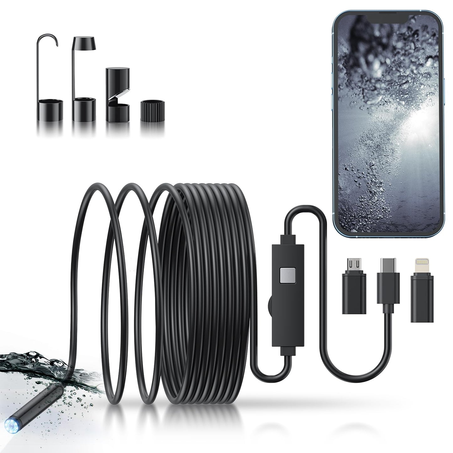 ๐ Plug-and-Play Endoscope Camera โ Compatible with Android & iPhone & ipad for Direct Connection
