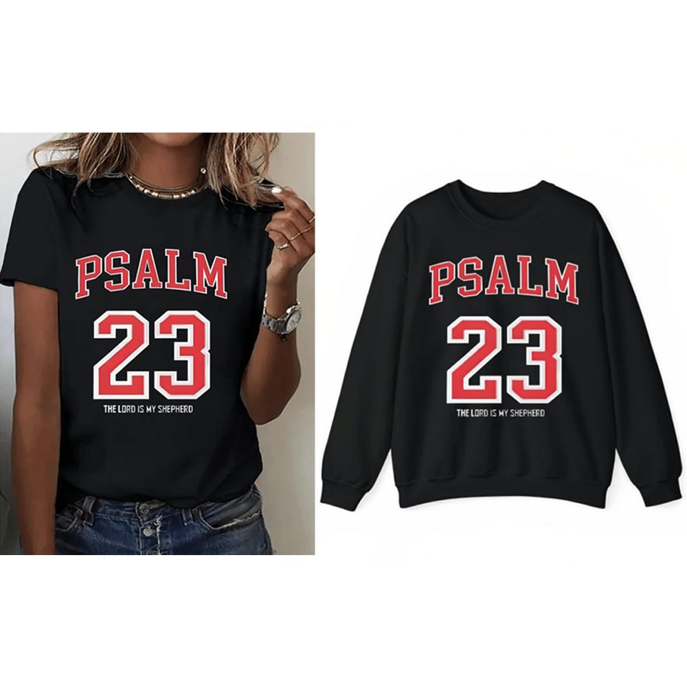 🔥2025 NEW ARRIVAL🔥 - Women's 100% Casual T-Shirt with Psalm 23 Print