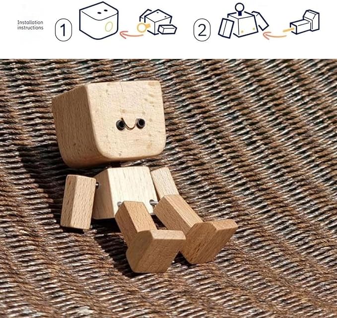 🔥Charming Little Wooden Figure That Sways with 12PCS Magnetic Expressions