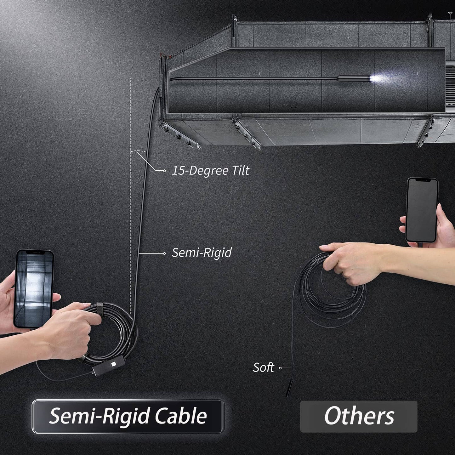 ๐ Plug-and-Play Endoscope Camera โ Compatible with Android & iPhone & ipad for Direct Connection
