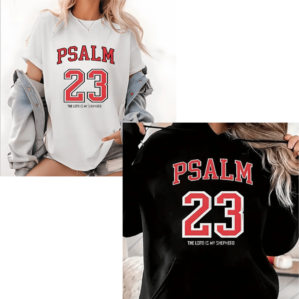 🔥2025 NEW ARRIVAL🔥 - Women's 100% Casual T-Shirt with Psalm 23 Print