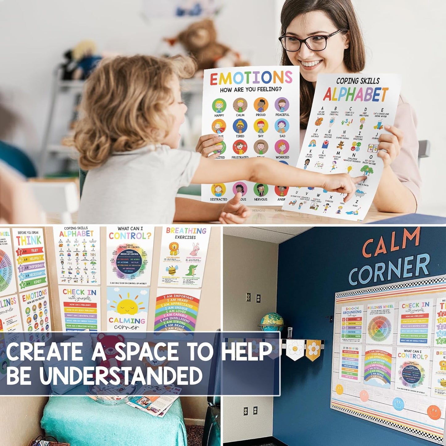 ❤️12 Pcs Calming Corner Posters
