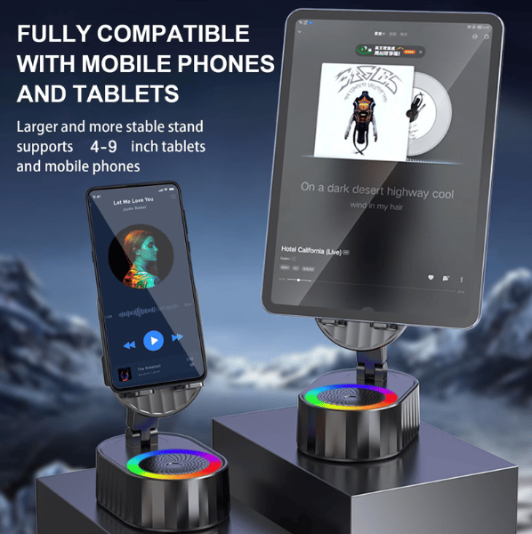 ๐ฅ๐ฅ2025 Upgraded Cell Phone Stand with Induction Speaker/Power Bank/Atmosphere Light