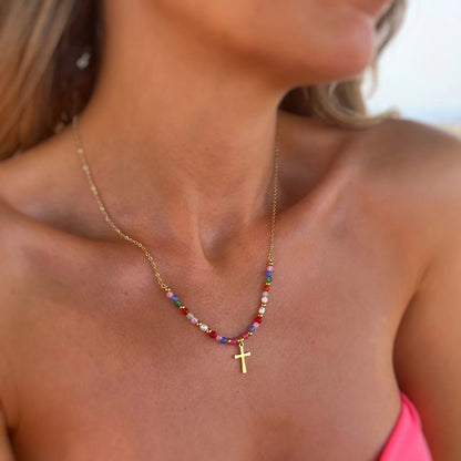 🔥Beaded Cross Necklace — The Best Gift🎁