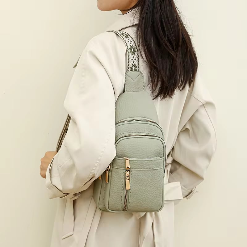 🏆️Anti-Theft Embroidery Solid Color Crossbody Bag for Daily Travel