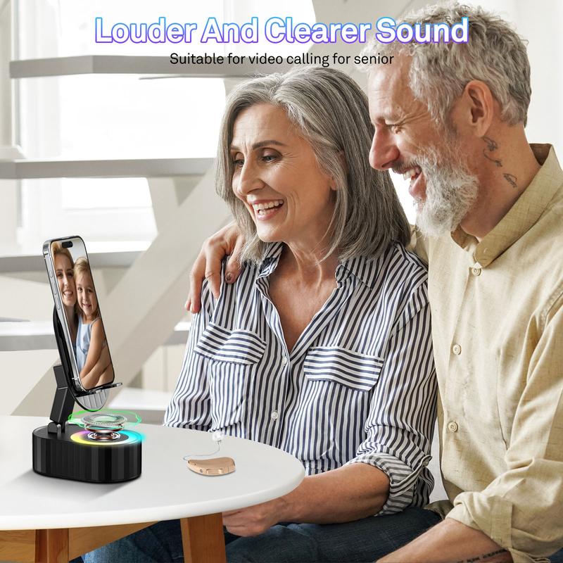 💥🔥2025 Upgraded Cell Phone Stand with Induction Speaker/Power Bank/Atmosphere Light