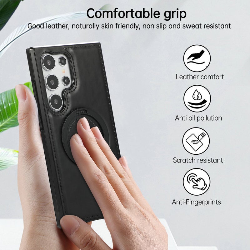 Samsung Luxurious Leather Magnetic Case with Invisible Stand for Samsung  S series