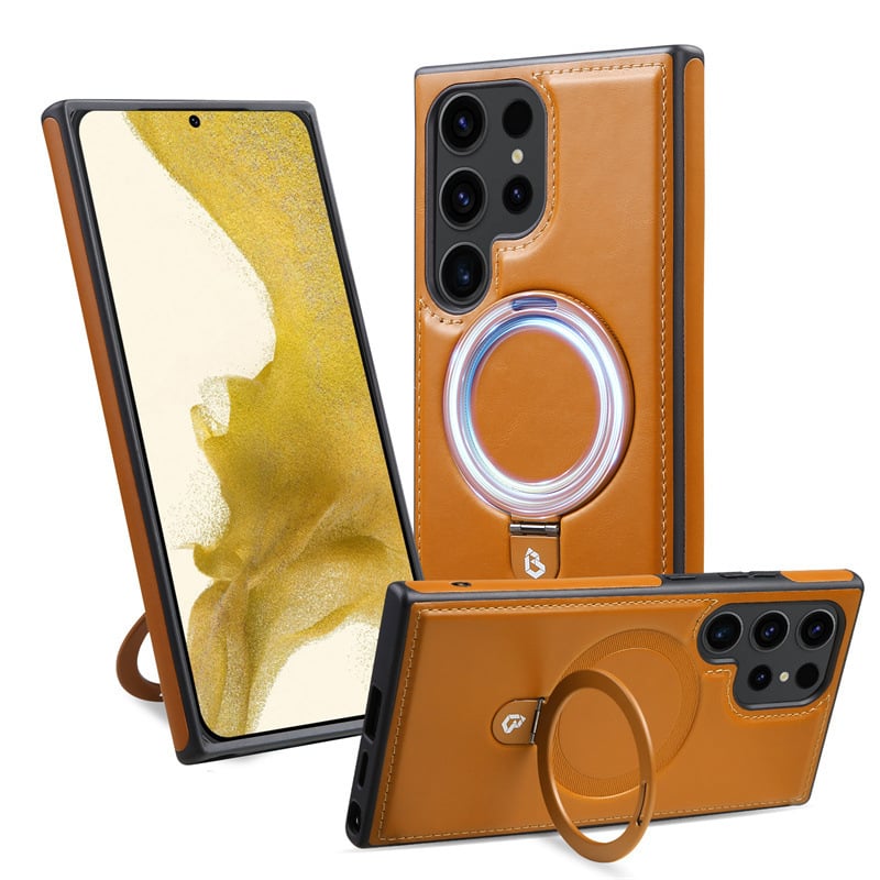 Samsung Luxurious Leather Magnetic Case with Invisible Stand for Samsung  S series