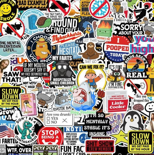 🔥🔥150Pcs Blue Collar Funny Stickers 👷♂️