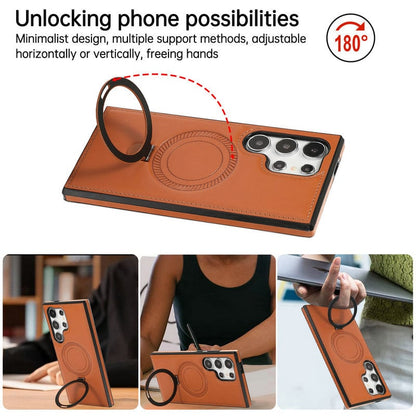 Samsung Luxurious Leather Magnetic Case with Invisible Stand for Samsung  S series