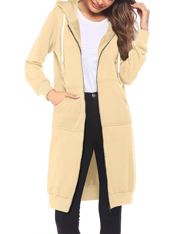 Women Casual Zip up Polyester Hoodies