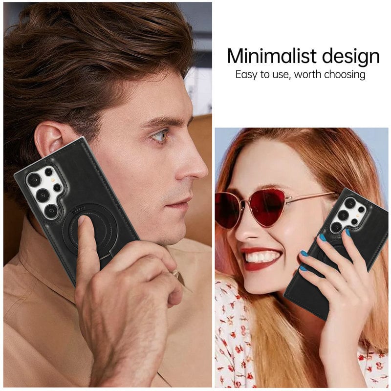 Samsung Luxurious Leather Magnetic Case with Invisible Stand for Samsung  S series