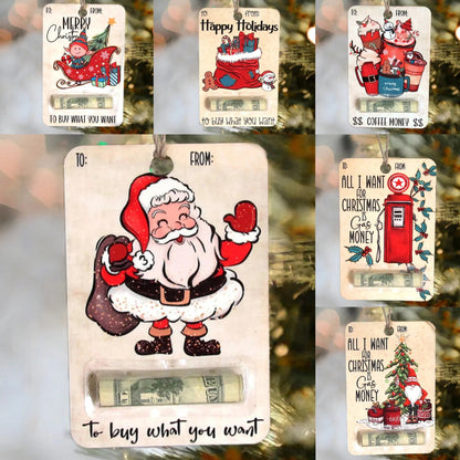 🎅💸 Handcrafted Wooden Money Holders Gift(no money)