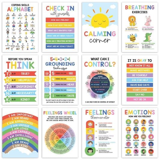 ❤️12 Pcs Calming Corner Posters